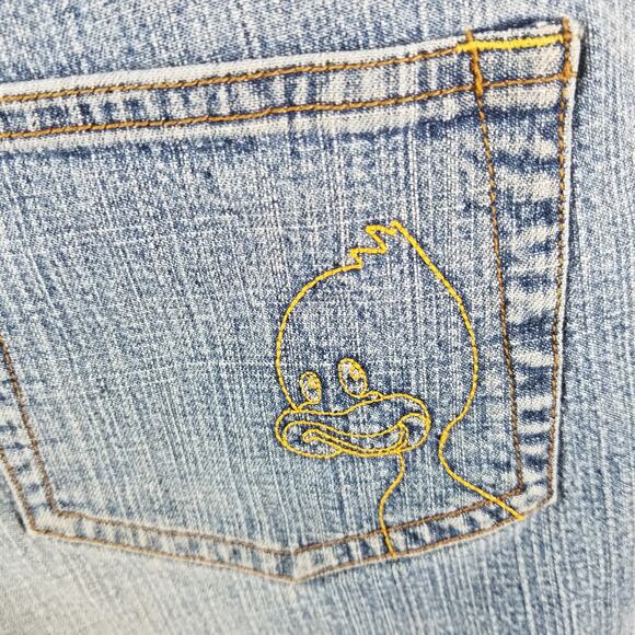 Duck Head Vintage Denim Blue Jeans Shorty Mini Shorts Button Fly Ducks Size 5 - Picture 5 of 6